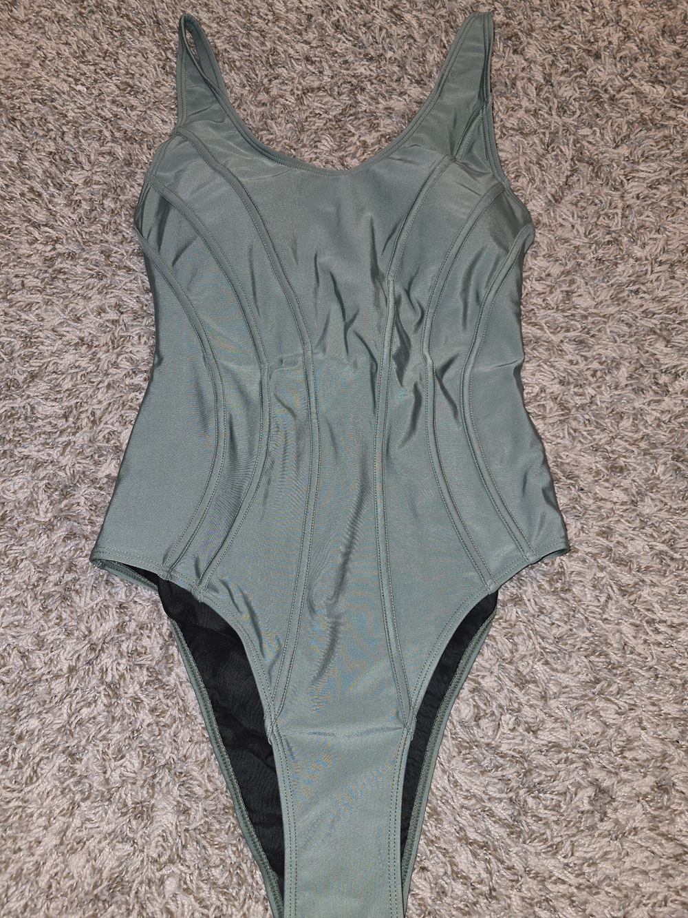 Shapewave Sage Green Tummy Control One Piece Swimsuit L